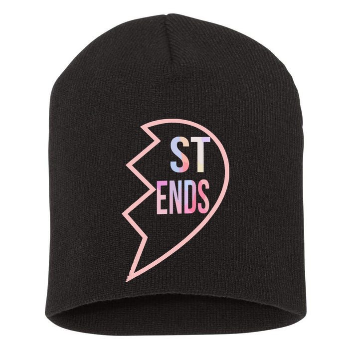 Bff 1 Heart In 2 Best Friends Matching 2nd Part Short Acrylic Beanie