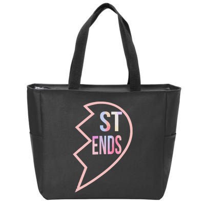 Bff 1 Heart In 2 Best Friends Matching 2nd Part Zip Tote Bag