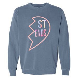 Bff 1 Heart In 2 Best Friends Matching 2nd Part Garment-Dyed Sweatshirt