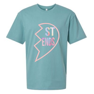 Bff 1 Heart In 2 Best Friends Matching 2nd Part Sueded Cloud Jersey T-Shirt