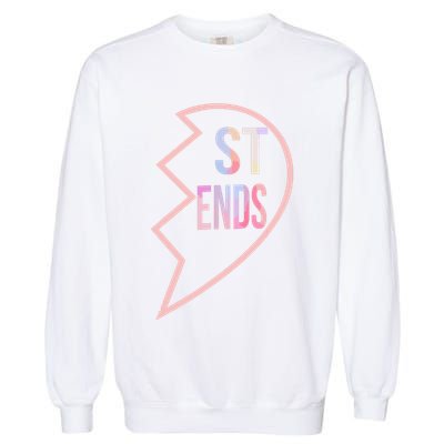 Bff 1 Heart In 2 Best Friends Matching 2nd Part Garment-Dyed Sweatshirt
