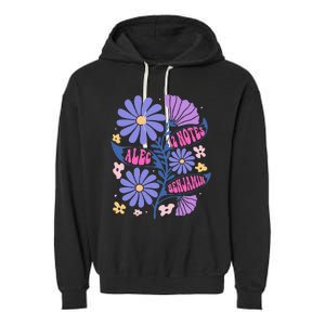 Benjamin 12 Notes Flower Art Alec Garment-Dyed Fleece Hoodie