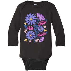 Benjamin 12 Notes Flower Art Alec Baby Long Sleeve Bodysuit