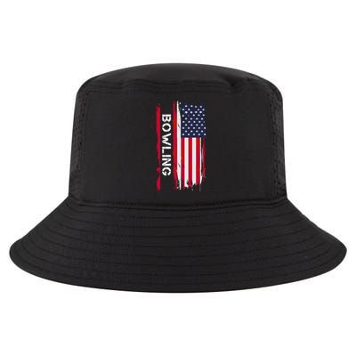 Bowling 10 Pins And Strikes And Spares In America Great Gift Cool Comfort Performance Bucket Hat