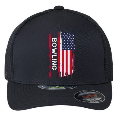 Bowling 10 Pins And Strikes And Spares In America Great Gift Flexfit Unipanel Trucker Cap