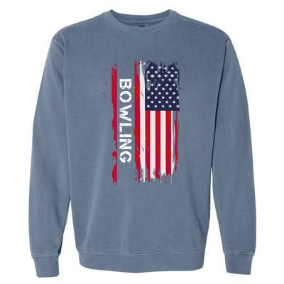 Bowling 10 Pins And Strikes And Spares In America Great Gift Garment-Dyed Sweatshirt