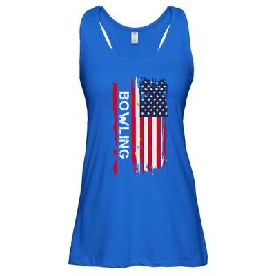 Bowling 10 Pins And Strikes And Spares In America Great Gift Ladies Essential Flowy Tank