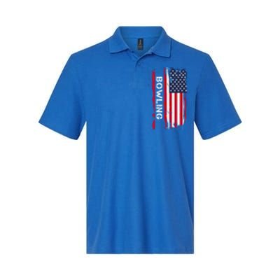 Bowling 10 Pins And Strikes And Spares In America Great Gift Softstyle Adult Sport Polo