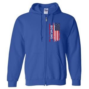 Bowling 10 Pins And Strikes And Spares In America Great Gift Full Zip Hoodie