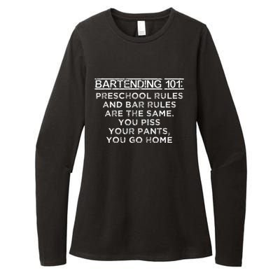 Bartending 101 Preschool Bar Rules White Bartender Womens CVC Long Sleeve Shirt