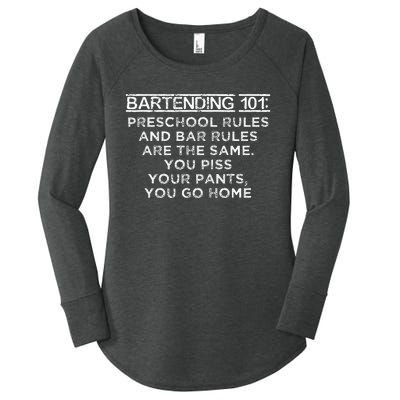 Bartending 101 Preschool Bar Rules White Bartender Women's Perfect Tri Tunic Long Sleeve Shirt