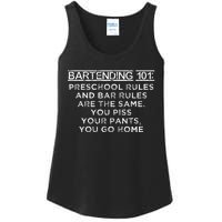 Bartending 101 Preschool Bar Rules White Bartender Ladies Essential Tank