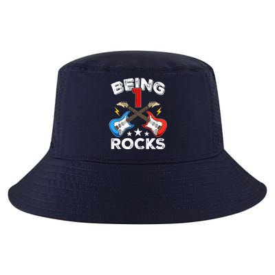 Being 1 Rocks Guitar One Year Old Funny 1st Birthday Cool Comfort Performance Bucket Hat