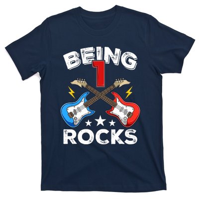 Being 1 Rocks Guitar One Year Old Funny 1st Birthday T-Shirt