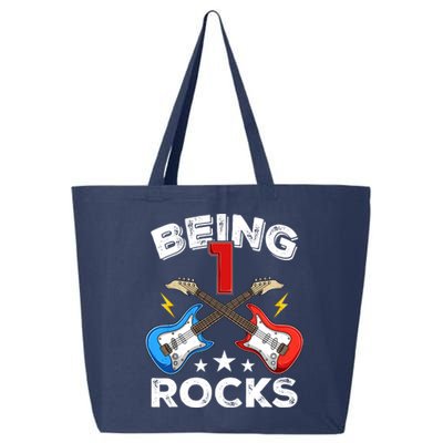 Being 1 Rocks Guitar One Year Old Funny 1st Birthday 25L Jumbo Tote