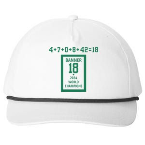 Banner 18 Time 2024 Boston Bball City Snapback Five-Panel Rope Hat