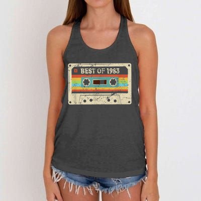 Best 1983 Vintage 40 Year Old Bday  Wo 40th Birthday Women's Knotted Racerback Tank