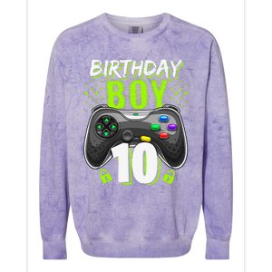 Birthday 10 Video Game Controller Gamer 10th Birthday Colorblast Crewneck Sweatshirt