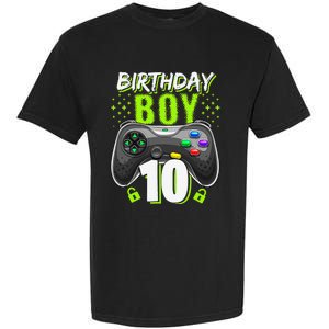 Birthday 10 Video Game Controller Gamer 10th Birthday Garment-Dyed Heavyweight T-Shirt