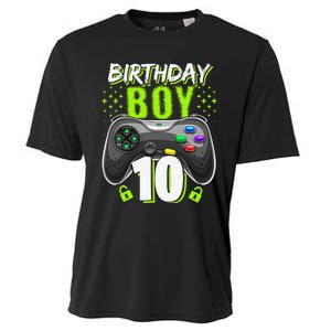 Birthday 10 Video Game Controller Gamer 10th Birthday Cooling Performance Crew T-Shirt