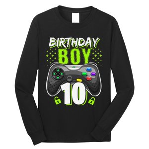 Birthday 10 Video Game Controller Gamer 10th Birthday Long Sleeve Shirt