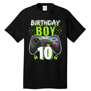 Birthday 10 Video Game Controller Gamer 10th Birthday Tall T-Shirt