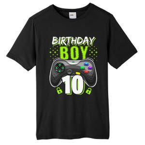 Birthday 10 Video Game Controller Gamer 10th Birthday Tall Fusion ChromaSoft Performance T-Shirt