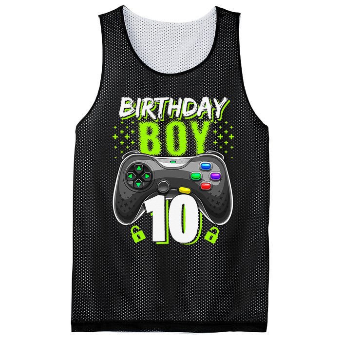 Birthday 10 Video Game Controller Gamer 10th Birthday Mesh Reversible Basketball Jersey Tank