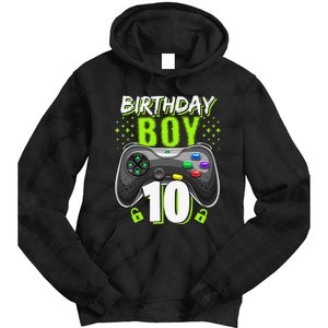 Birthday 10 Video Game Controller Gamer 10th Birthday Tie Dye Hoodie