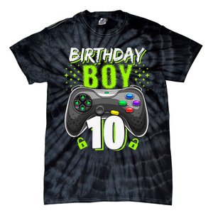 Birthday 10 Video Game Controller Gamer 10th Birthday Tie-Dye T-Shirt