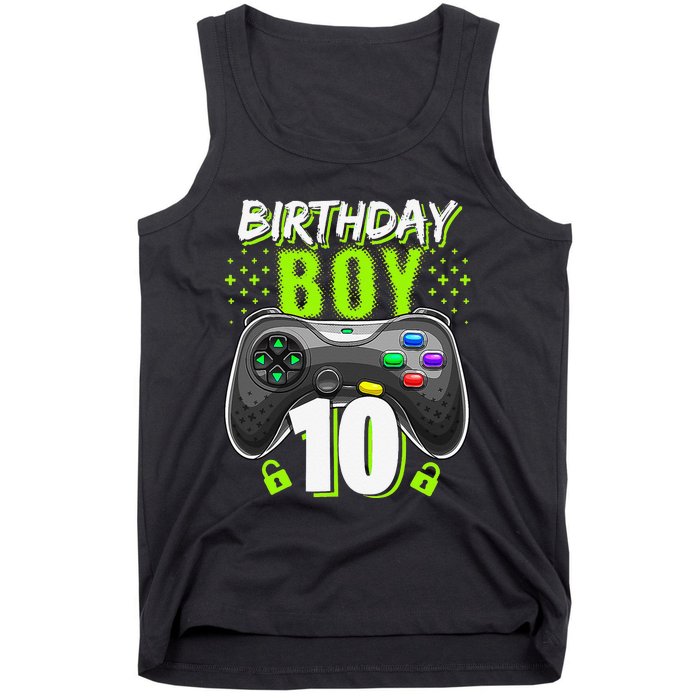 Birthday 10 Video Game Controller Gamer 10th Birthday Tank Top