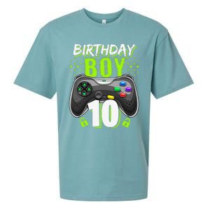 Birthday 10 Video Game Controller Gamer 10th Birthday Sueded Cloud Jersey T-Shirt