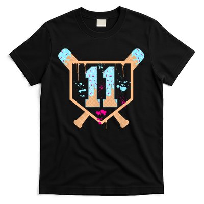 Baseball 11 Year Old Ice Cream Drip 11th Birthday Boy 11  T-Shirt