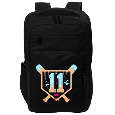 Baseball 11 Year Old Ice Cream Drip 11th Birthday Boy 11  Impact Tech Backpack
