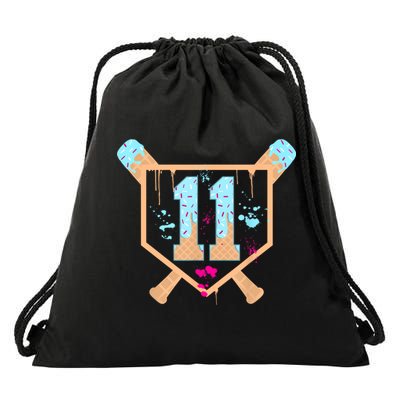 Baseball 11 Year Old Ice Cream Drip 11th Birthday Boy 11  Drawstring Bag