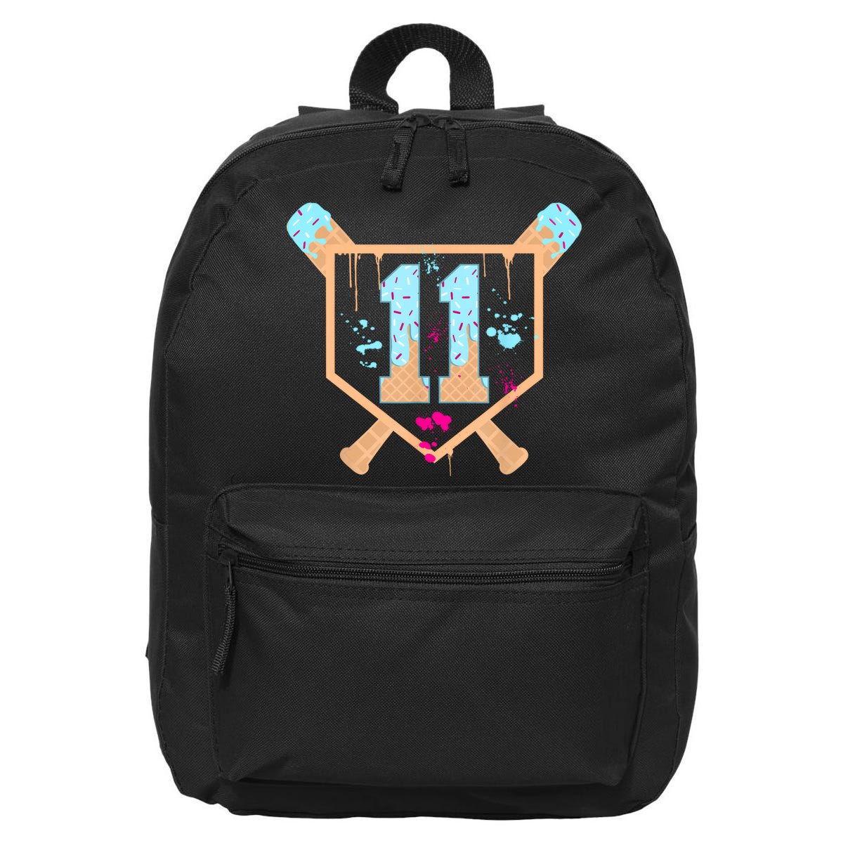 Baseball 11 Year Old Ice Cream Drip 11th Birthday Boy 11  16 in Basic Backpack