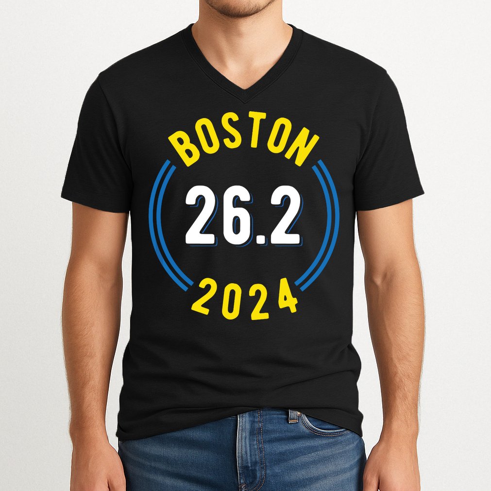 Boston 262 2024 Marathon V-Neck T-Shirt