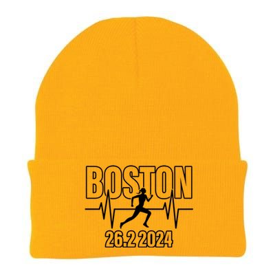 Boston 26 2 2024 Marathon Finisher Running Runner Funny Gift Knit Cap Winter Beanie