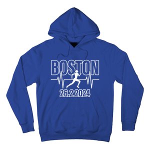 Boston 26 2 2024 Marathon Finisher Running Runner Funny Gift Hoodie