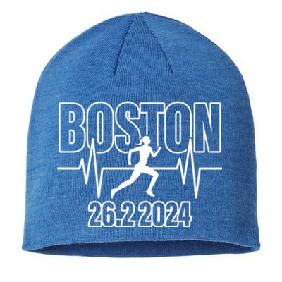 Boston 26 2 2024 Marathon Finisher Running Runner Funny Gift Sustainable Beanie