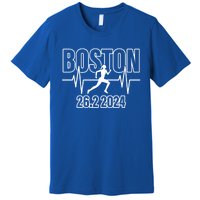 Boston 26 2 2024 Marathon Finisher Running Runner Funny Gift Premium T-Shirt