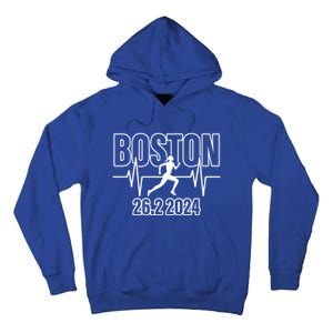 Boston 26 2 2024 Marathon Finisher Running Runner Funny Gift Tall Hoodie