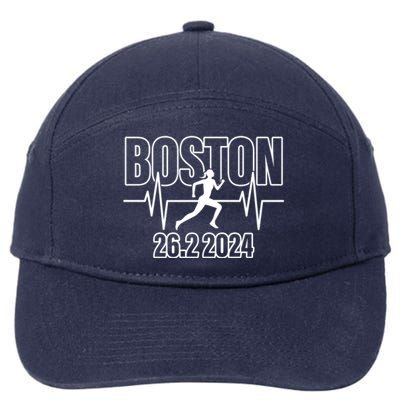 Boston 26 2 2024 Marathon Finisher Running Runner Funny Gift 7-Panel Snapback Hat