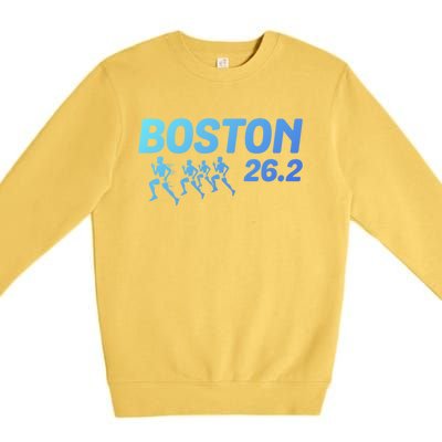 Boston 26 2 Miles Running Marathon Friend Support Cute Gift Premium Crewneck Sweatshirt