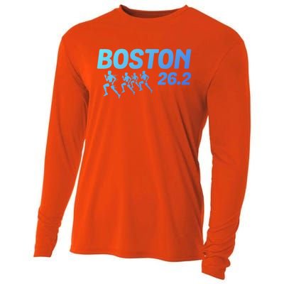 Boston 26 2 Miles Running Marathon Friend Support Cute Gift Cooling Performance Long Sleeve Crew