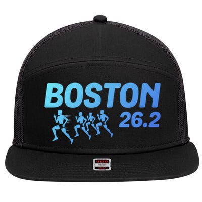 Boston 26 2 Miles Running Marathon Friend Support Cute Gift 7 Panel Mesh Trucker Snapback Hat