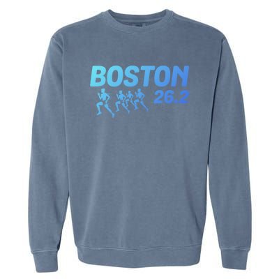 Boston 26 2 Miles Running Marathon Friend Support Cute Gift Garment-Dyed Sweatshirt