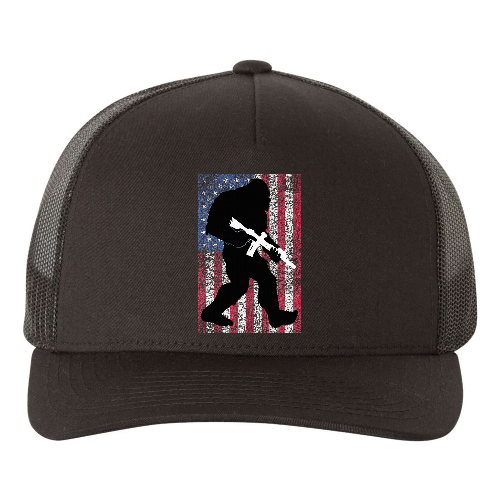 Bigfoot 2nd Amendment Right To Bear Arms Gift For Gun Owner Yupoong Adult 5-Panel Trucker Hat