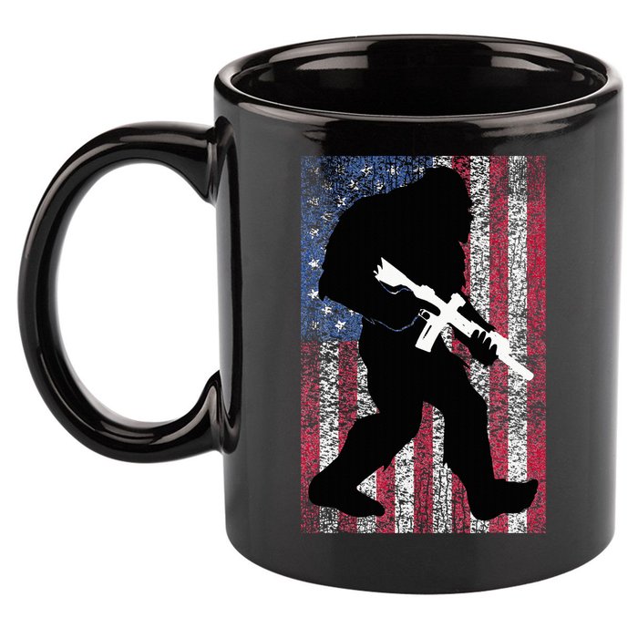 Bigfoot 2nd Amendment Right To Bear Arms Gift For Gun Owner 11oz C Handle Ceramic Mug