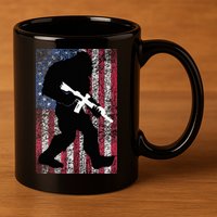 Bigfoot 2nd Amendment Right To Bear Arms Gift For Gun Owner 11oz C Handle Ceramic Mug